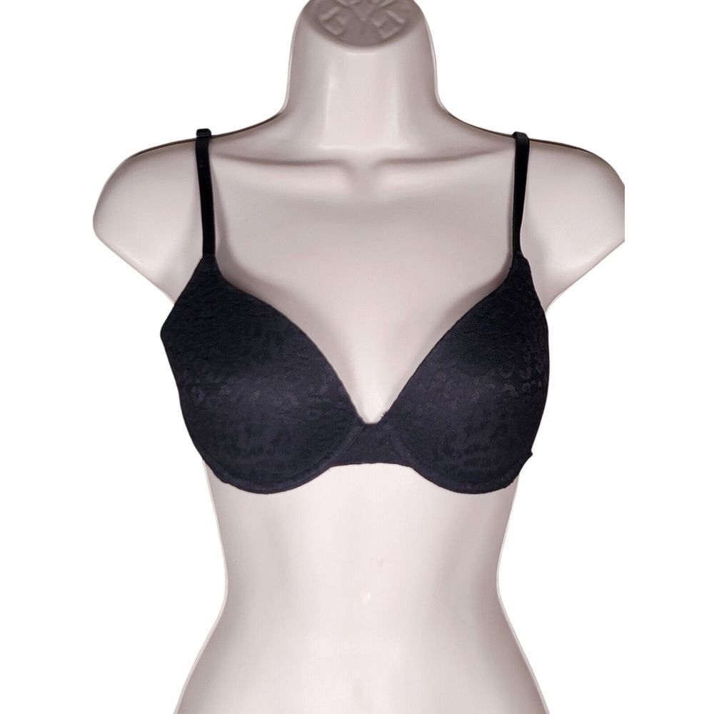 Victoria's Secret PINK 32D Wear Everywhere T-Shirt Lightly Lined Black Bra